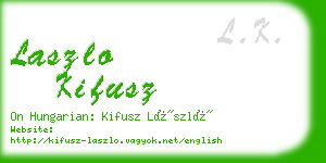 laszlo kifusz business card